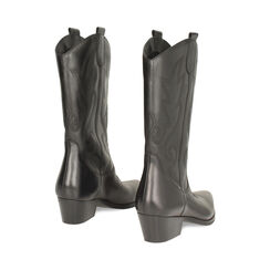 Bottes en cuir noir avec talon de 4,5 cm, Primadonna, 26B840803PENERO037, 004 preview