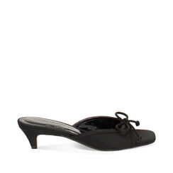 Mules de punta abierta mujer negras en tejido, Primadonna, 254927801LYNERO035, 001a