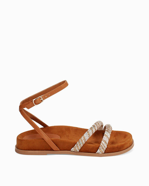 ZAPATOS BIRKENSTOCK MICROFIBRA PIEDRAS C, COGNAC