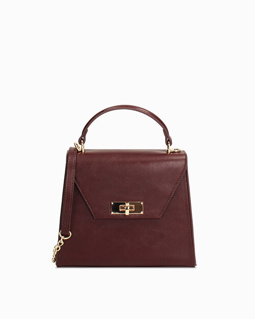 Mini bag burdeos con correa removible, BURGUNDY