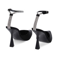 D&eacute;collet&eacute; slingback nere in lycra, tacco 9,7 cm, Primadonna, 232193601LYNERO035, 003 preview