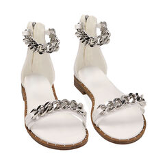 Sandali bianchi maxi-chain, Primadonna, 214990480EPBIAN037, 002 preview