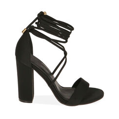Sandali neri in lycra, tacco 10,5 cm, Primadonna, 232760851LYNERO035, 001a