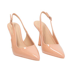 Escarpins slingback femme nude élancés en vernis, Primadonna, 254912902VENUDE035, 003 preview