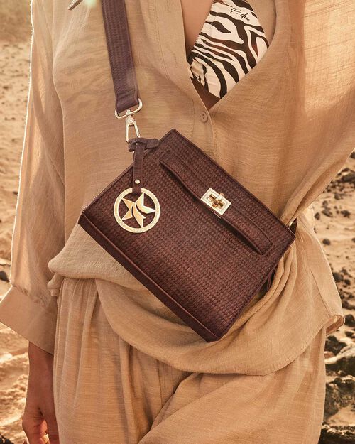Mini bag testa di moro con tracolla removibile, DK BROWN