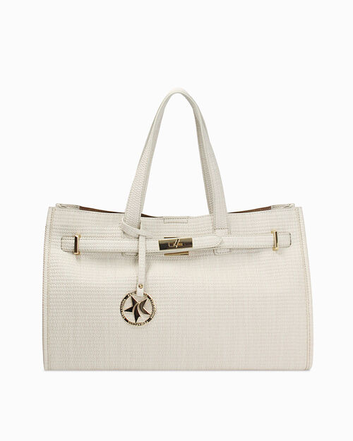Borsa a mano panna con tracolla removibile, CREAM