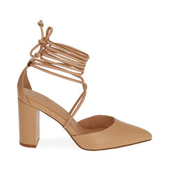 Décolleté beige, tacco 8,5 cm , 194857301EPBEIG035, 001a