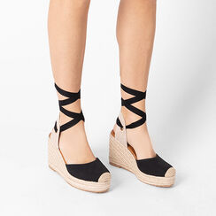 Alpargatas de mujer negras en lona, Primadonna, 254920101CANERO035, 002a
