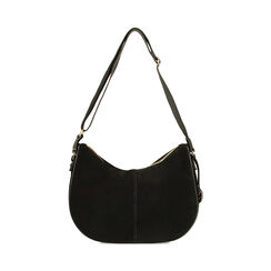 Borsa a spalla nera in camoscio, Primadonna, 22U309911CMNEROUNI, 002 preview