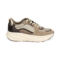 Sneakers marroni con suola in gomma alta 4 cm, Primadonna, 263824890EPMARR037, 001 preview