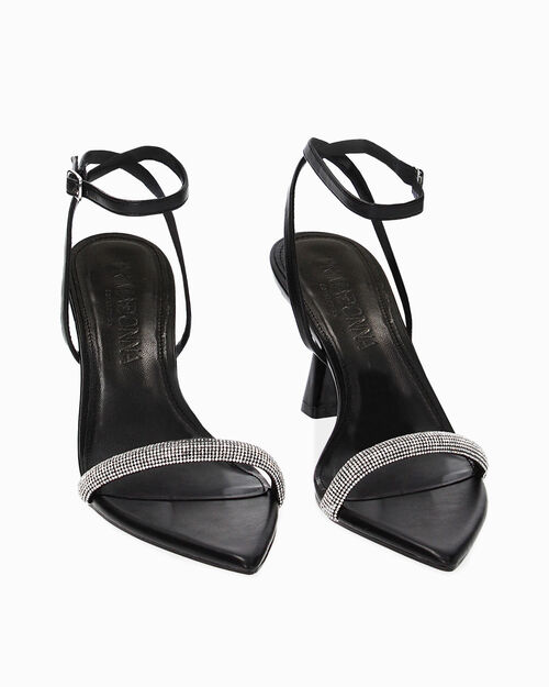 WOMEN SHOES SANDAL SYNTHETIC STONES NERO, BLACK