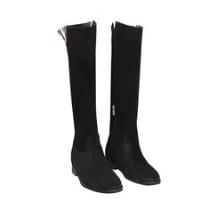 WOMEN SHOES BOOTS SUEDE NERO, Primadonna, 241010005CMNERO035, 002a