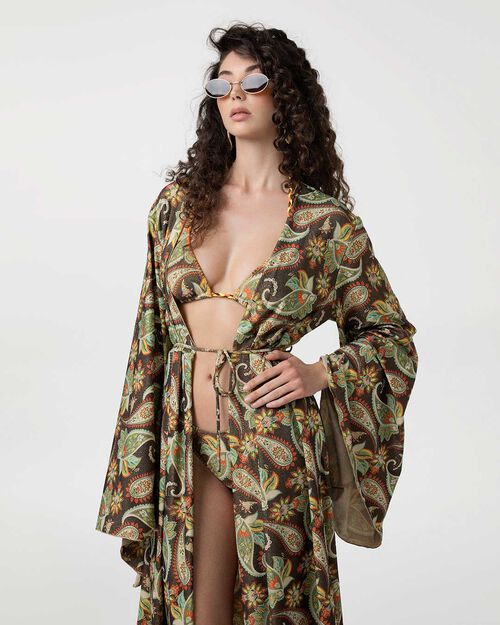 VETEMENTS ROBE GLITTER MUAR, MULTI COLOR-ORANGE