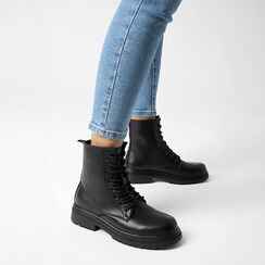 Anfibi neri con suola in gomma di 4,5 cm, Primadonna, 262810213EPNERO035, 002a