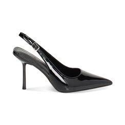 Décolleté slingback donna nere in vernice, tacco 9 cm, Primadonna, 25M748888VENERO035, 001 preview