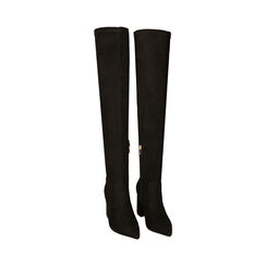 Stivali a coscia neri in microfibra, tacco 8,5 cm, Primadonna, 222723303MFNERO036, 002 preview