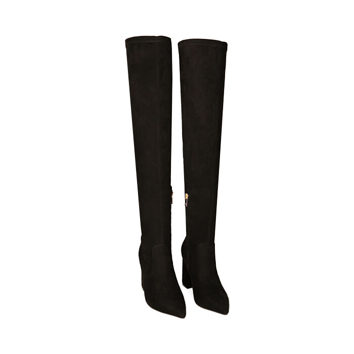 Stivali Stuart Weitzman Hilo Coscia Alti Nuovi – Scamosciato Nero, Donna 6.5 B (Medio)