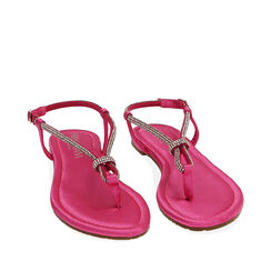 Sandali infradito fucsia in raso, Primadonna, 214992802RSFUCS035, 002a