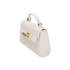 Borsa a trapezio bianca in vernice, Primadonna, 215124555VEBIANUNI, 002 preview