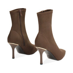 Tronchetti testa di moro in tessuto elasticizzato con tacco da 8,4 cm, Primadonna, 262162809LYMORO035, 004 preview