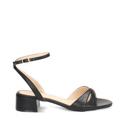 Sandalia con tacón mujer negra elegante, Primadonna, 254802502EPNERO035, 001a