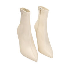 Botas al tobillo crema , tacòn 9,5 cm, Primadonna, 214912908EPPANN037, 002a