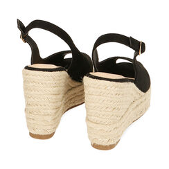 Sandali neri in microfibra, zeppa 10,5 cm, Primadonna, 214981980MFNERO035, 003 preview