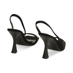 Sandales à talon noires en lycra, Fin de Collection, 232104905LYNERO039, 003 preview