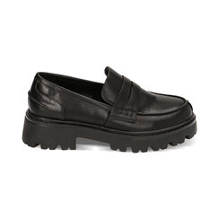 Mocassini chunky neri, suola 5 cm, Primadonna, 224954308EPNERO041, 001 preview