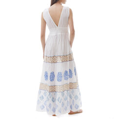 Vestito bianco/blu in cotone, Primadonna, 210506911TSBIBLM, 002 preview