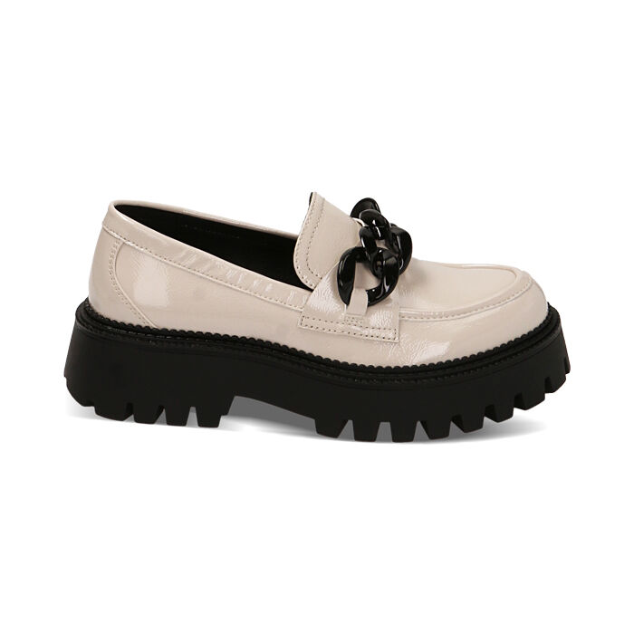 Mocassini panna in naplak, Primadonna, 227528920NPPANN035