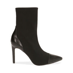 Ankle boots neri in lycra, tacco 10 cm , Primadonna, 202137906LYNERO035, 001 preview