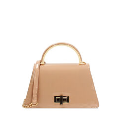 Mini bolsa de mujer nude en charol, Primadonna, 255126021VENUDEUNI, 001a