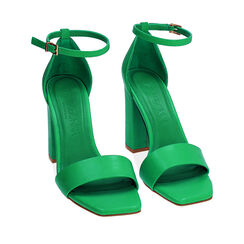 Sandalias verde, tacón 9 cm, Primadonna, 192104901EPVERD036, 002a