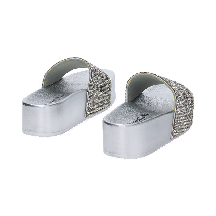 Sandalo Scarpe Alta Marea Sandali Donna Mare Argento Con Pietre