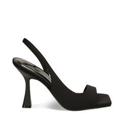 Sandalias negras con tacón en lycra, Special Price, 232104905LYNERO039, 001a