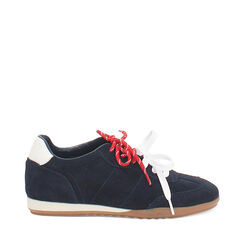 Sneakers blu in camoscio con doppio laccio, Primadonna, 260627802CMBLUE036, 001a