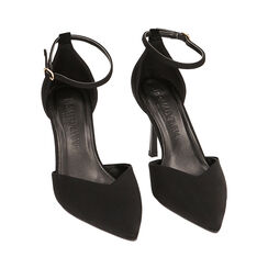 Décolleté con correas negras en tejido, Tacòn 8,5 cm, Primadonna, 222162830LYNERO035, 002 preview