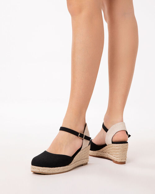 Campesine nere tacco 7 cm, BLACK