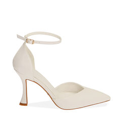 Décolleté bianche, tacco 9,5 cm, Primadonna, 212126333EPBIAN035, 001a