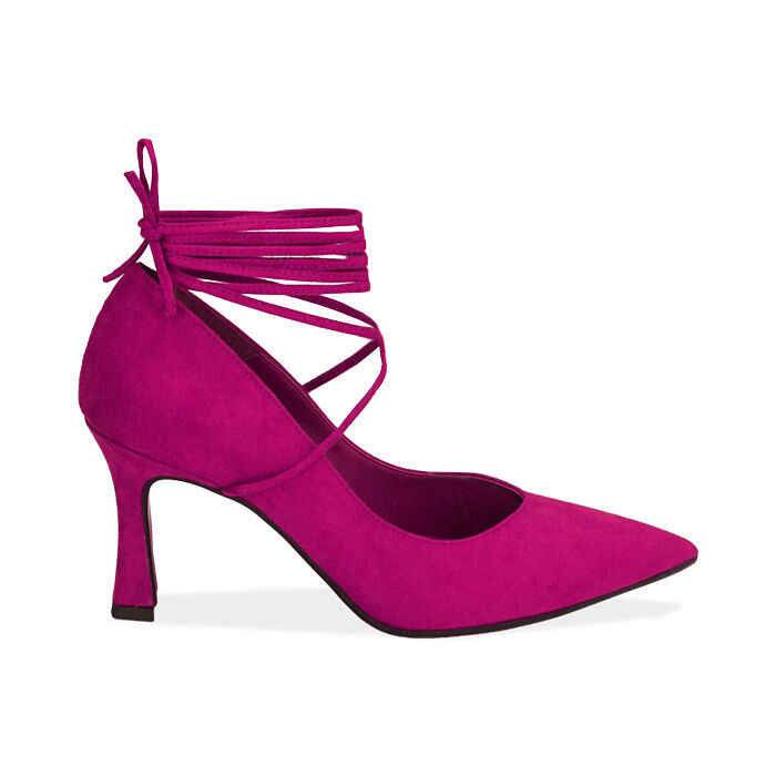 Decollete fucsia con lacci clearance
