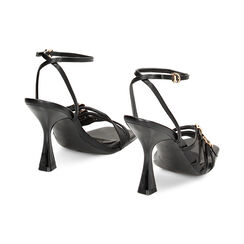 Sandali neri con fibbie, tacco 9,5 cm, Primadonna, 232104903EPNERO035, 003 preview