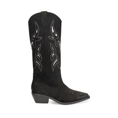 Bottes femme noires en microfibre, Primadonna, 25P604603MFNERO035, 001a