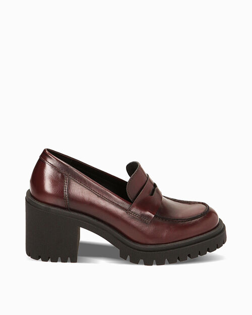 ZAPATOS MOCASIN SINTETICO EROSIONADA BOR, BURGUNDY