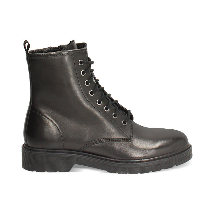Botas anfibias negras en piel auténtica, Primadonna, 26B810802PENERO035