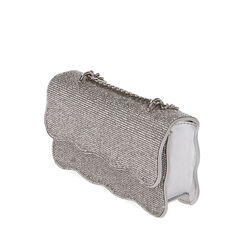Borsa a tracolla con strass argento, Primadonna, 215124698LMARGEUNI, 002a