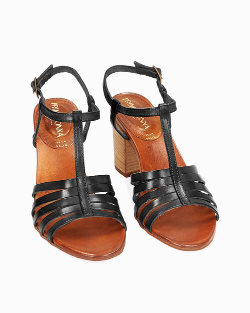 WOMEN SHOES SANDAL COW LEATHER NERO, BLACK