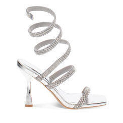 Sandali argento tacco 9,5 cm con pietre, Primadonna, 274912938LPARGE035, 001a