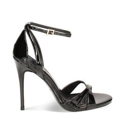 Sandalia con tacón mujer negro en charol, Primadonna, 252107303VENERO036, 001a