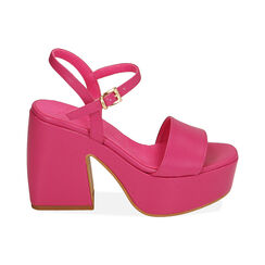 Sandali fucsia, tacco-zeppa 10,5 cm , Primadonna, 19N205311EPFUCS036, 001 preview